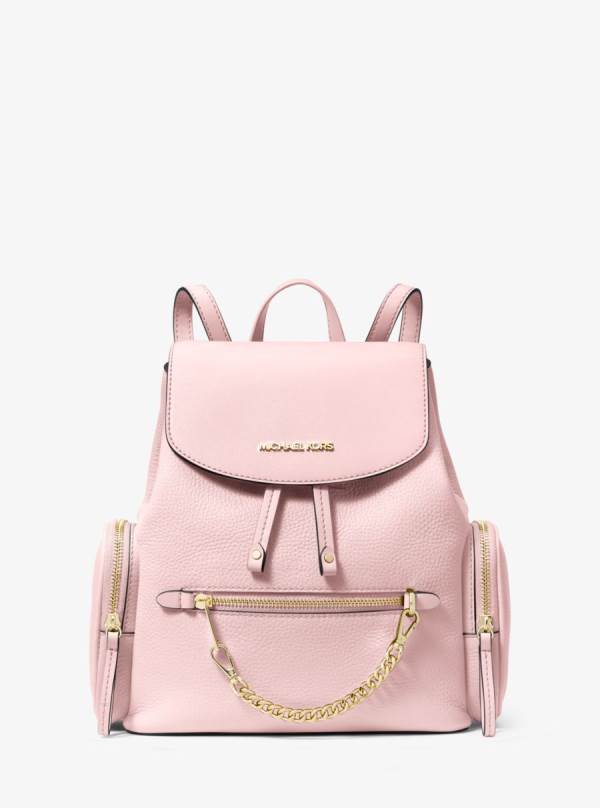 Damske Batohy Michael Kors Jet Set Medium Pebbled Leather Ruzove - Kabelky Michael Kors Lacne | IPXNT-6873